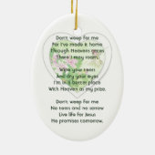 クリスチャンお祝い・オブ・ライフ・キープサクハミングバード セラミックオーナメント (裏面)