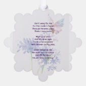 クリスチャンお祝い・オブ・ライフ・バタフライ オーナメントカード (裏面)