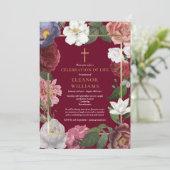 クリスチャンお祝い・オブ・ライフ・ブルゴーニュ写真 招待状 (スタンド正面)