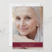 クリスチャンお祝い・オブ・ライフ・ブルゴーニュ写真 招待状 (裏面)