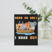クリスチャンかわいい動物ノアアーク宗教プン ポストカード (スタンド正面)