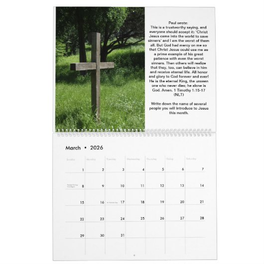 クリスチャンが連れて行く天国暦 カレンダー (3月 2026)