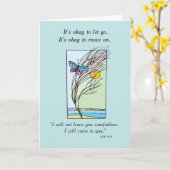 クリスチャンことわざさよなら人生の終わり宗教的 カード (黄色い花)