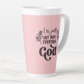 クリスチャンことわざl信頼する神lコーヒー カフェラテマグ (右アングル)