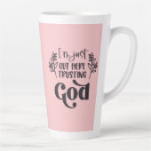 クリスチャンことわざl信頼する神lコーヒー カフェラテマグ (右)