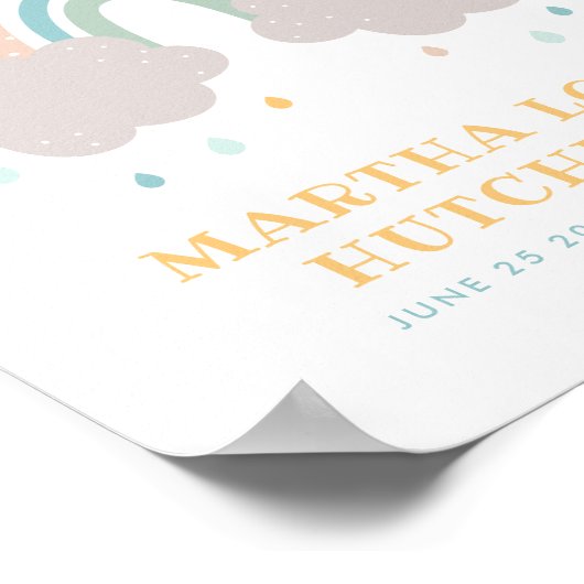 クリスチャンこの子のための虹の誕生統計 ポスター (角)