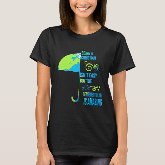 クリスチャンであることは簡単ではないおもしろい Tシャツ (正面)