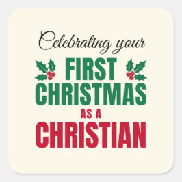 クリスチャンとして初めてのクリスマス 新しい信者向け スクエアシール