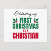 クリスチャンとして初めてのクリスマス 新しい信者 シーズンポストカード (正面)