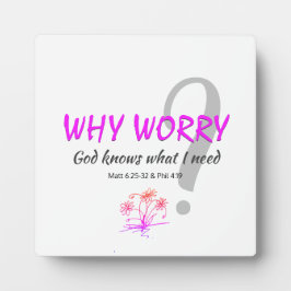 クリスチャンなぜ心配する？神はマット6:25フィル4:19を知っている フォトプラーク