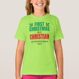 クリスチャンになったばかりの子供のための 初めてのクリスマス Tシャツ