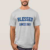 クリスチャンになった年から祝福されてる メンズ Tシャツ (正面)