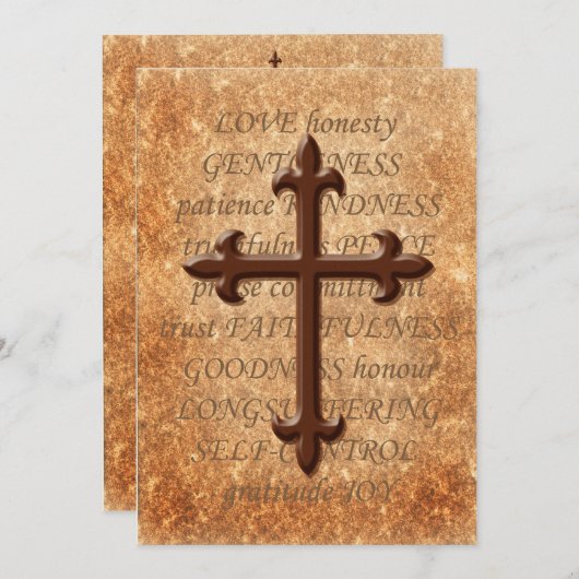 クリスチャンによって老化させる鉄の十字の結婚式招待状 招待状 (正面/裏面)