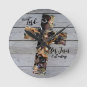 クリスチャンのための野生生物の装飾、狩りの壁時計 ラウンド壁時計 (正面)