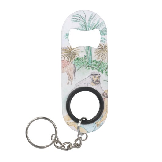 クリスチャンのアートワーク良いサマリア人 キーホルダー栓抜き (正面)