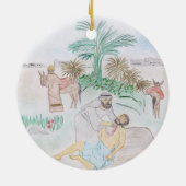 クリスチャンのアートワーク良いサマリア人 セラミックオーナメント (裏面)