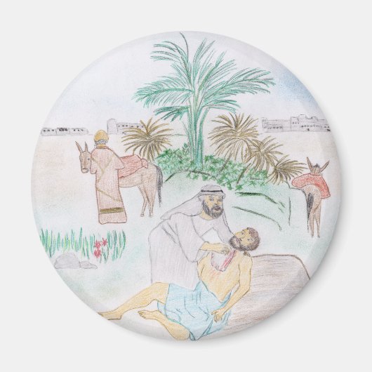 クリスチャンのアートワーク良いサマリア人 マグネット (正面)