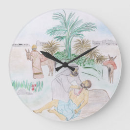 クリスチャンのアートワーク良いサマリア人 ラージ壁時計