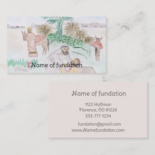 クリスチャンのアートワーク良いサマリア人 名刺 (正面/裏面)