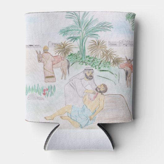 クリスチャンのアートワーク良いサマリア人 缶クーラー (正面)