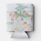 クリスチャンのアートワーク良いサマリア人 缶クーラー (裏面)