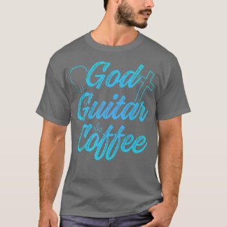 クリスチャンのギタリスト神コーヒー教会の礼拝ギット Tシャツ