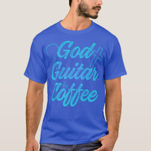 クリスチャンのギタリスト神コーヒー教会の礼拝ギット Tシャツ