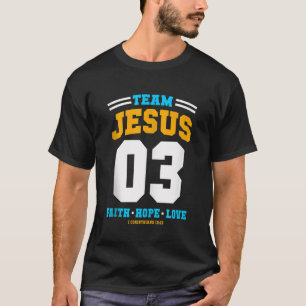 クリスチャンのギフトチームイエス03信仰の希望Love Chris Tシャツ