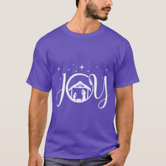 クリスチャンのクリスマスの喜び イエスの降誕の場面 信心 Tシャツ