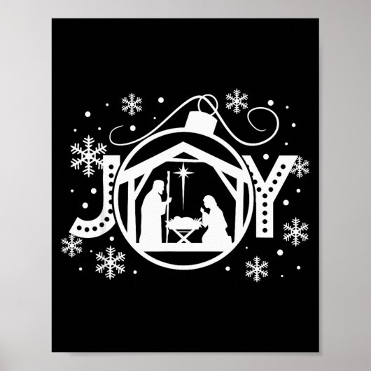 クリスチャンのクリスマスの喜び イエス キリストの降誕の場面 信仰 ポスター (正面)