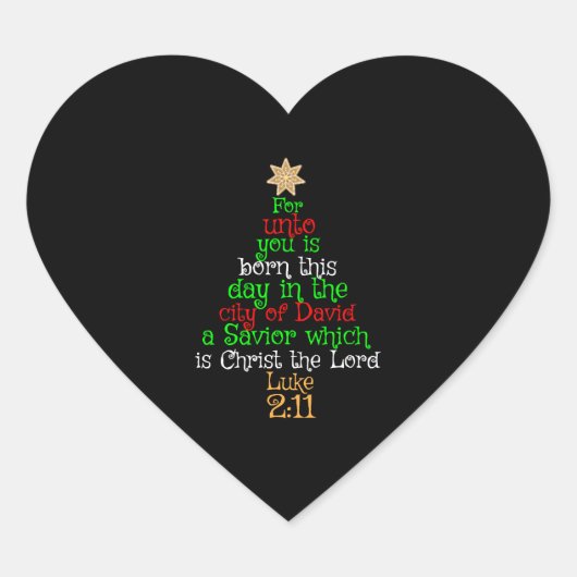 クリスチャンのクリスマスツリーシャツ ハートシール (正面)