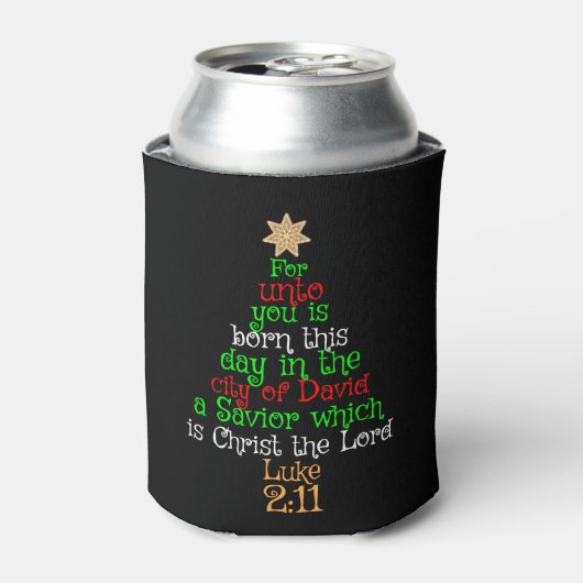 クリスチャンのクリスマスツリーシャツ 缶クーラー (缶正面)