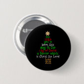 クリスチャンのクリスマスツリーシャツ 缶バッジ (正面&裏面)