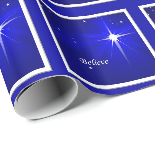 クリスチャンのクリスマスノーススター信じギフトラップ ラッピングペーパー (ロールコーナー)