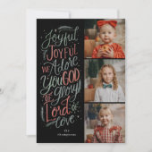 クリスチャンのクリスマスフォトカード喜び喜び賛美歌 シーズンカード (正面)