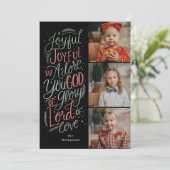 クリスチャンのクリスマスフォトカード喜び喜び賛美歌 シーズンカード (スタンド正面)