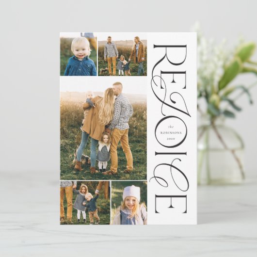 クリスチャンのクリスマスフォトカード喜び シーズンカード (スタンド正面)