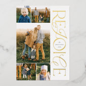 クリスチャンのクリスマスフォトカード喜び 箔シーズンカード (正面)