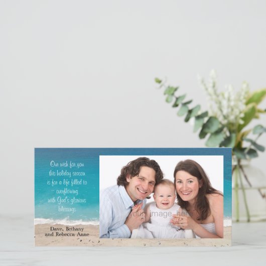 クリスチャンのクリスマスフォト海とビーチ シーズンカード (スタンド正面)
