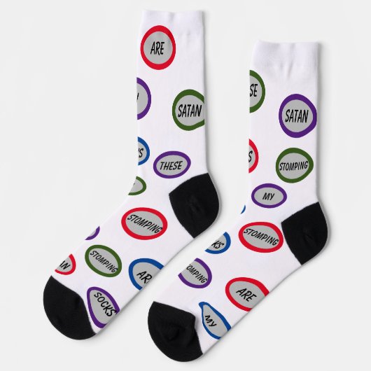 クリスチャンのサタンおもしろいストリングクルーソックス ソックス (左)