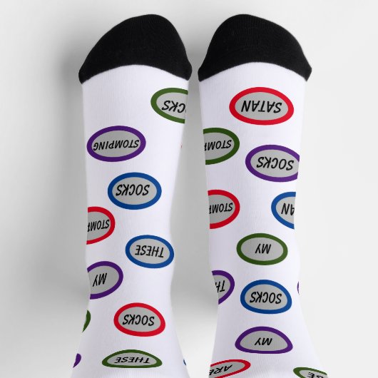 クリスチャンのサタンおもしろいストリングクルーソックス ソックス (上部)