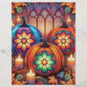 クリスチャンのステンドグラスのハロウィーンスクラップブック紙 (正面)