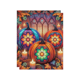 クリスチャンのステンドグラスのハロウィーンスクラップブック紙