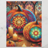 クリスチャンのステンドグラスのハロウィーンスクラップブック紙 (裏面)