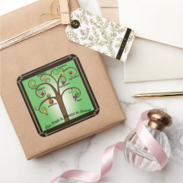 クリスチャンのスピリットステッカーの果実 スクエアシール