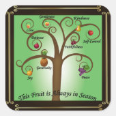 クリスチャンのスピリットステッカーの果実 スクエアシール (正面)