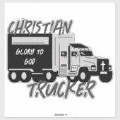 クリスチャンのトラック運転手の神への栄光グランジクロスデカール シール (シート)