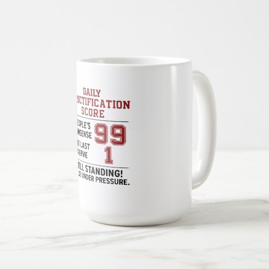 クリスチャンのナンセンス生存スコアボードマグ コーヒーマグカップ (正面右)