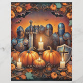 クリスチャンのハロウィーンの鎧の神のスクラップブック紙 (正面)