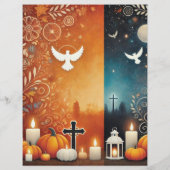 クリスチャンのハロウィーンの鎧の神のスクラップブック紙 (裏面)